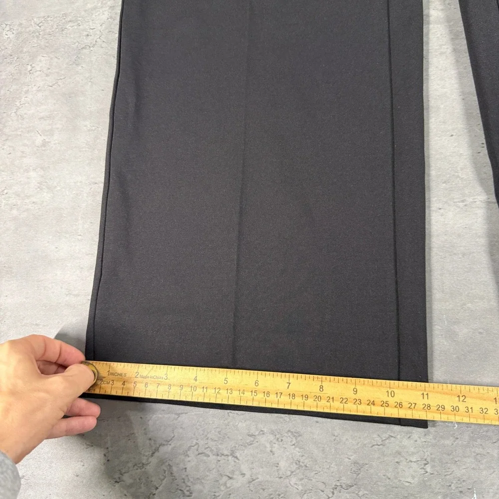 NYDJ Fiona Trousers Womens 10 Black Wide Leg High Rise Stretch NEW $99 Work Prep